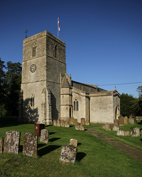 The tower and west end of the parish church of St Mary.