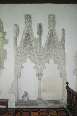 Decorated Gothic sedilia in the church.