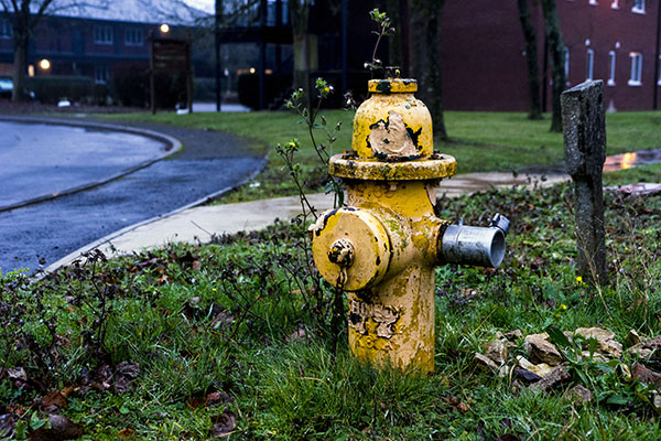 Roadside fire hydrant, a sign of the USAF presence on the site.